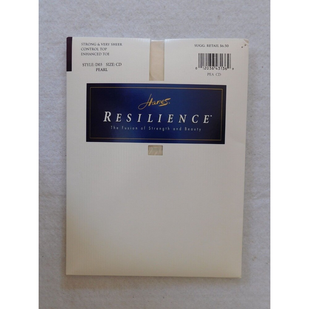 Hanes Resilience Pantyhose Womens Control Top Style D03 Size CD Pearl